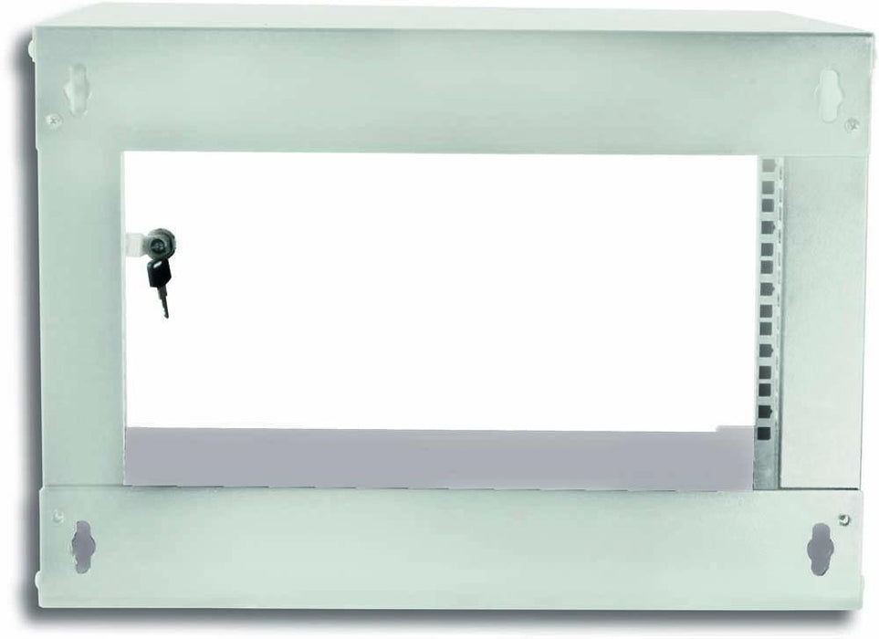 TechlyPro Sieninė spintelė 19 "6U / 320 mm stiklinės durelės, pilka