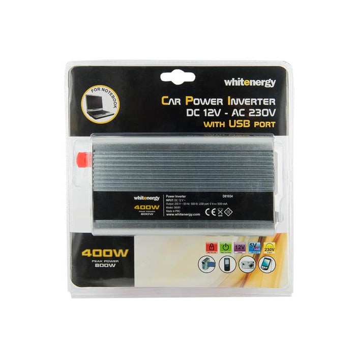 Whitenergy Inverteris AC/DC 12V (automobilis) 230V, 400W USB jungtis