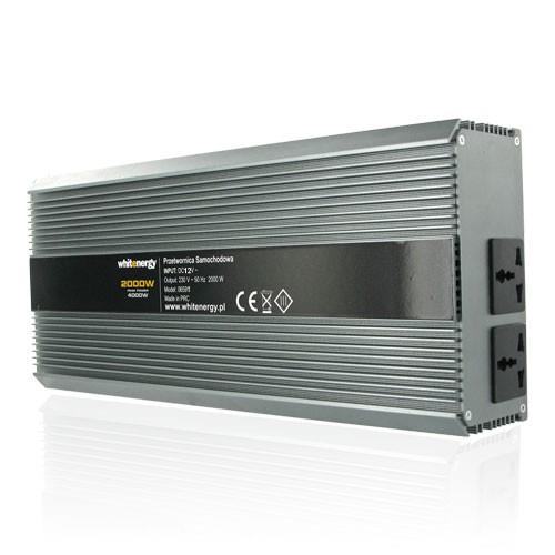 Whitenergy Inverteris AC/DC 12V (automobilis) 230V, 2000W, 2 lizdai