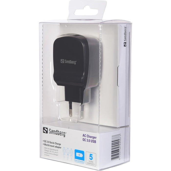 Sandberg AC Charger QC 3.0 USB EU+UK+US