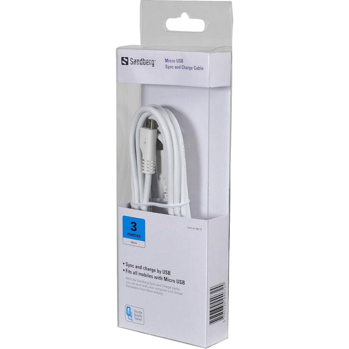 Sandberg MicroUSB Sync/Charge Cable 3M
