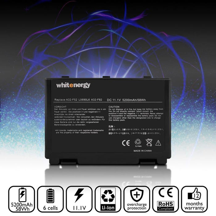 Nešiojamo kompiuterio baterija Whitenergy Asus A32-F52 11.1V 5200mAh