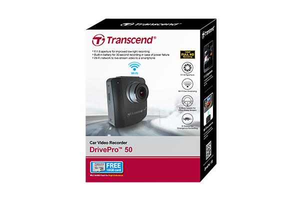 Transcend Car Video Recorder 16G DrivePro 50, Non-LCD, with Suction Mount