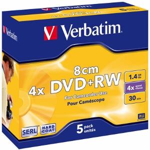 mini DVD+RW Verbatim [ jewel case 5 | 1.4GB | 4x ]