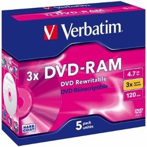 DVD-RAM Verbatim [ jewel case 5 | 4.7GB | 3x | be cartridge ]