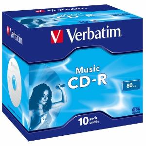 CD-R Audio Verbatim [ jewel case 10 | 80min | 4x | Live it! ]