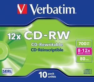 CD-RW Verbatim [ jewel case 10 | 700MB | 12x ]