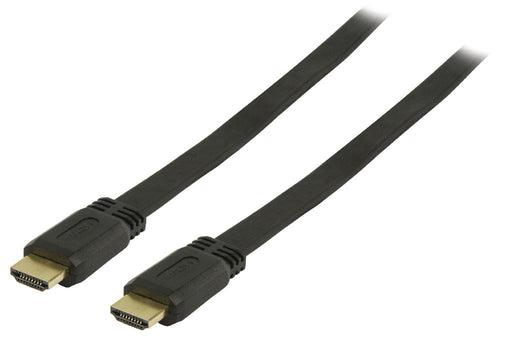Plokščias kabelis Valueline HDMI High Speed, Ethernet HDMI - HDMI 1,00 m juodas