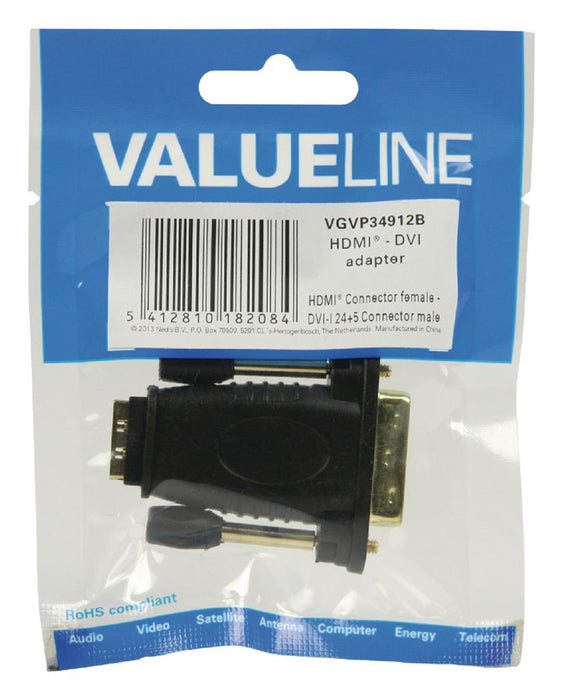 Adapteris Valueline DVI - HDMI DVI male - HDMI juodas