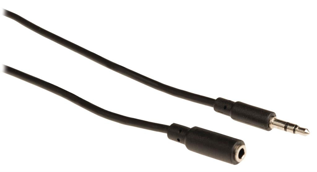 Prailgintuvas Valueline stereo Jack 3,5 mm male - female 3,5 mm 5,00 m juodas