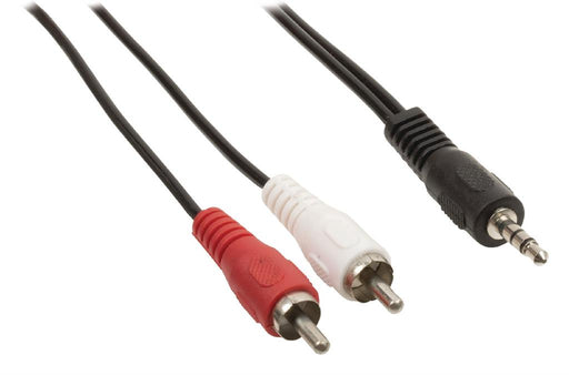 Adapteris Valueline audio stereo jack 3,5 mm male - 2x RCA male 3,00 m juodas