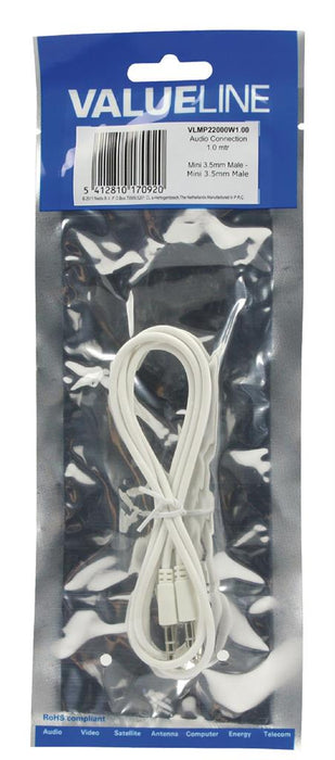 Kabelis Valueline 3,5 mm stereo audio 1,00 m