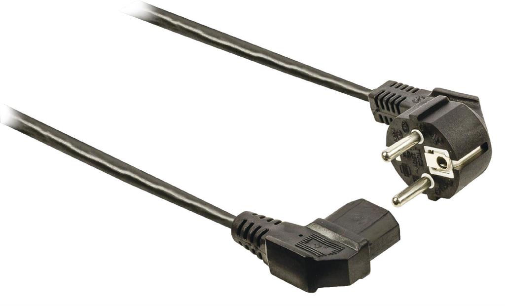 Maitinimo kabelis Valueline Schuko male - IEC-320-C13 kampinis 2,00 m juodas