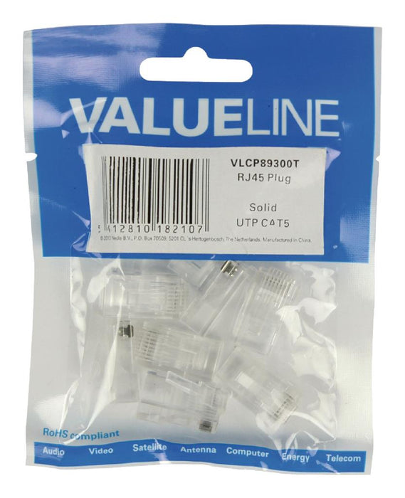 Kabelų jungtis Valueline RJ45 UTP CAT 5 kabeliams 10 vnt