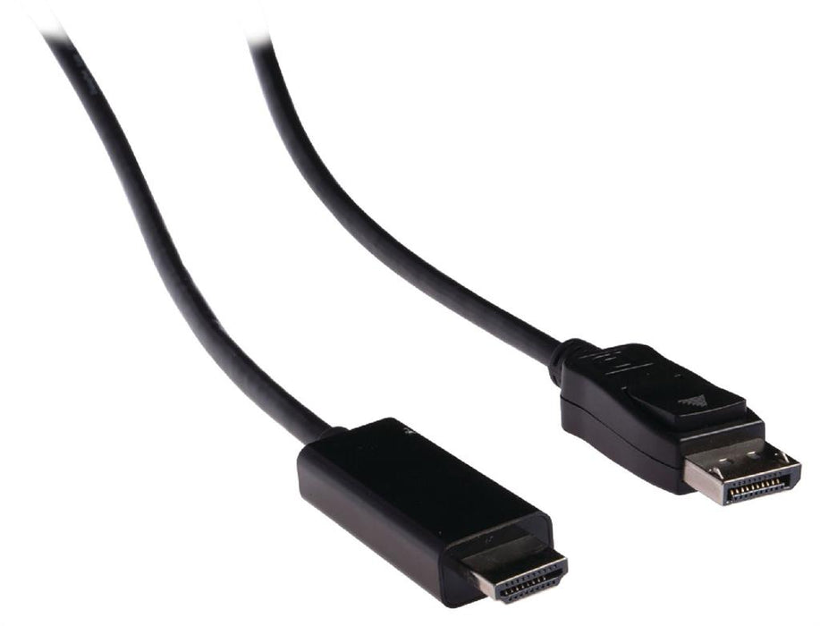 Kabelis Valueline DisplayPort - HDMI -DisplayPort male - HDMI 2.00 m juodas