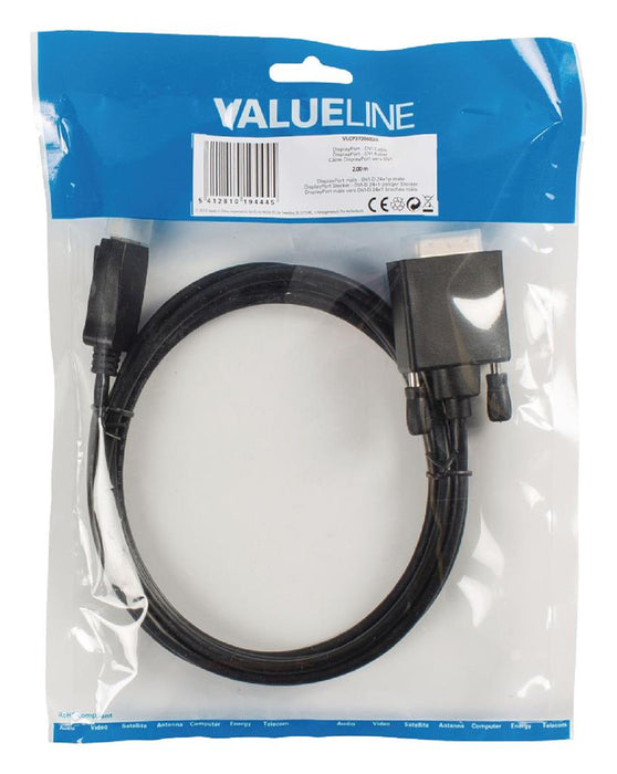 Kabels iValueline, DVI, DisplayPort male - DVI-D 24+1-pin male 2.00 m