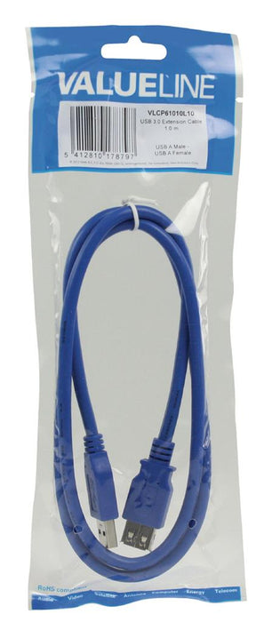 Parailginimo kabelis Valueline USB 3.0 USB A male - USB female 1,00 m