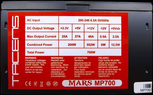 PSU TacensMARS GAMING MP700 700W, ATX