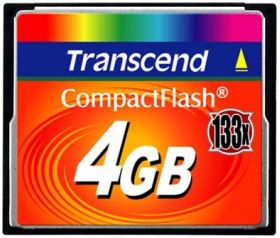 Atminties kortelė Transcend CF 4GB, Sparta iki 133x