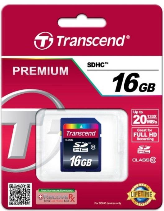 Atminties kortelė Transcend SDHC 16GB CL10
