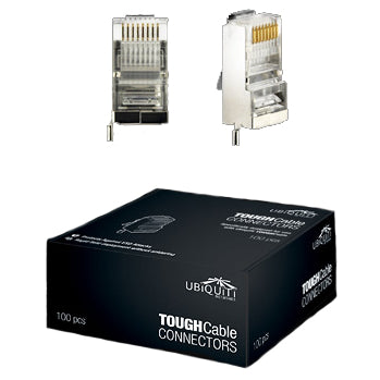 Ubiquiti TOUGHCable Connectors 1 Box of 100 PCs, Category 5 RJ-45 Plug, Shielded