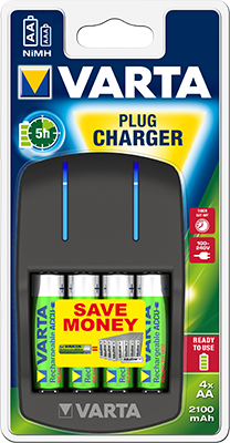 VARTA PLUG-IN CHARGER +2xAA 2100mAh (ready2use)