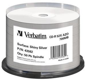 CD-R Verbatim [ spindle 50 | 700MB | 52x | Shiny Silver | DataLife+ AZO ]