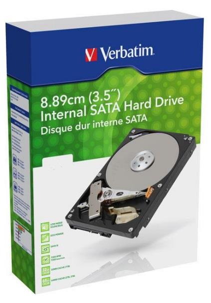 Vidinis diskas Verbatim 3.5inch 2TB SATA3 7200RPM 64MB, Retail