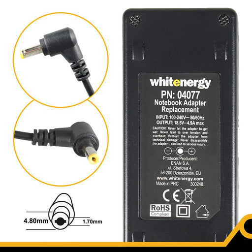 Nešiojamo kompiuterio pakrovėjas Whitenergy Compaq 18.5V, 4.9A, 90W, 4.8x1.7
