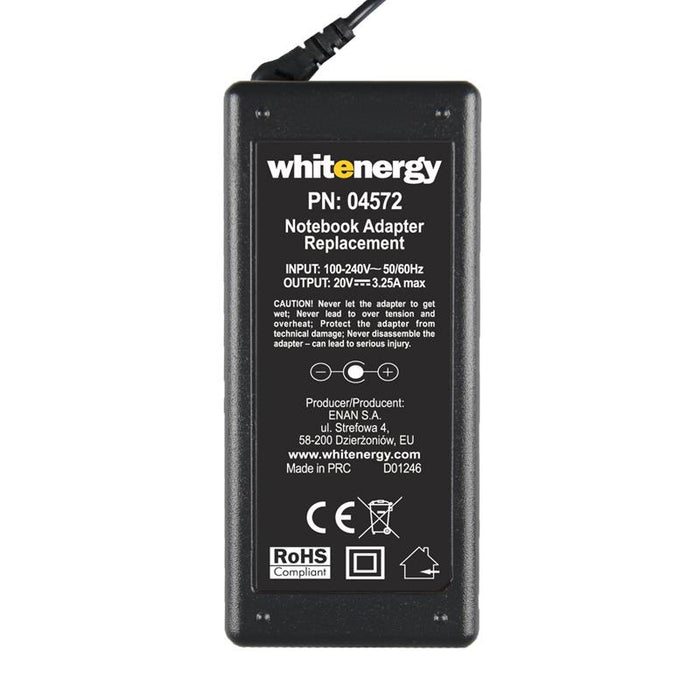 Nešiojamo kompiuterio pakrovėjas Whitenergy 20V/3.25A 65W, 7.9x5.5mm + pin IBM