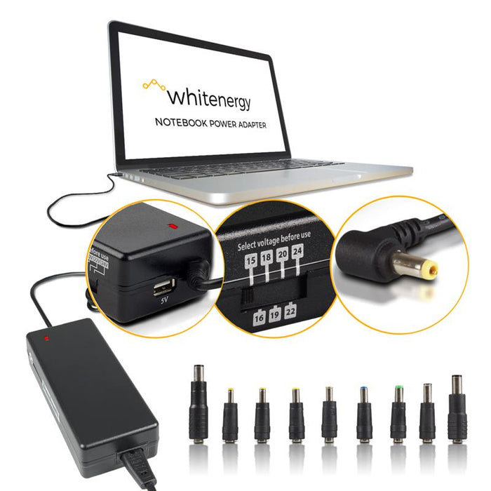 Universalus maitinimo šaltinis Whitenergy 90W + USB, 10 antgalių