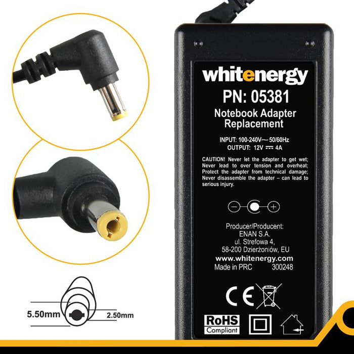 Whitenergy LCD mait. šaltinis  12V/4A 48W kištukas 5.5 x 2.5mm