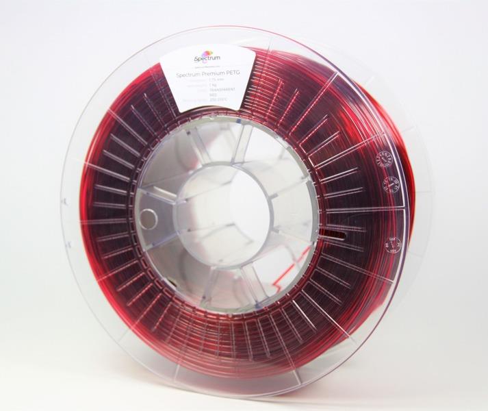 Filament SPECTRUM / PETG / TRANSPARENT RED / 1,75 mm / 1 kg
