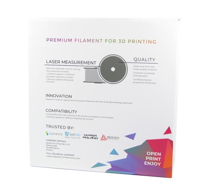 Filament SPECTRUM / PLA PRO / ARCTIC WHITE / 1,75 mm / 1 kg