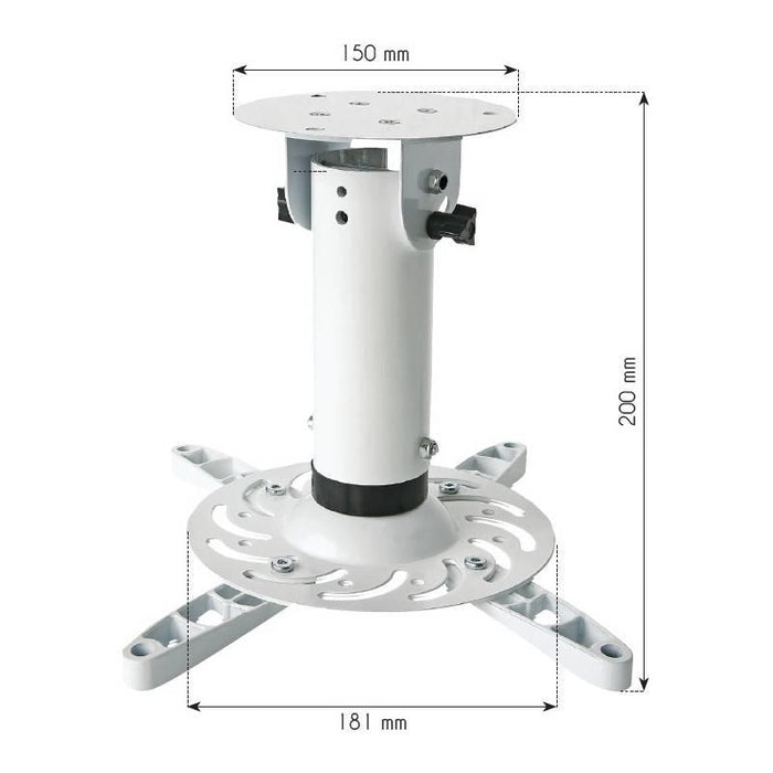 Lubinis laikiklis Techly projektoriams 20 cm, 15 kg, baltas