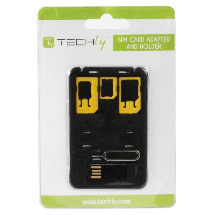 Rinkinys Techly SIM, nano-SIM Micro-SIM adapteris + MicroSD skaitytuvas + raktas