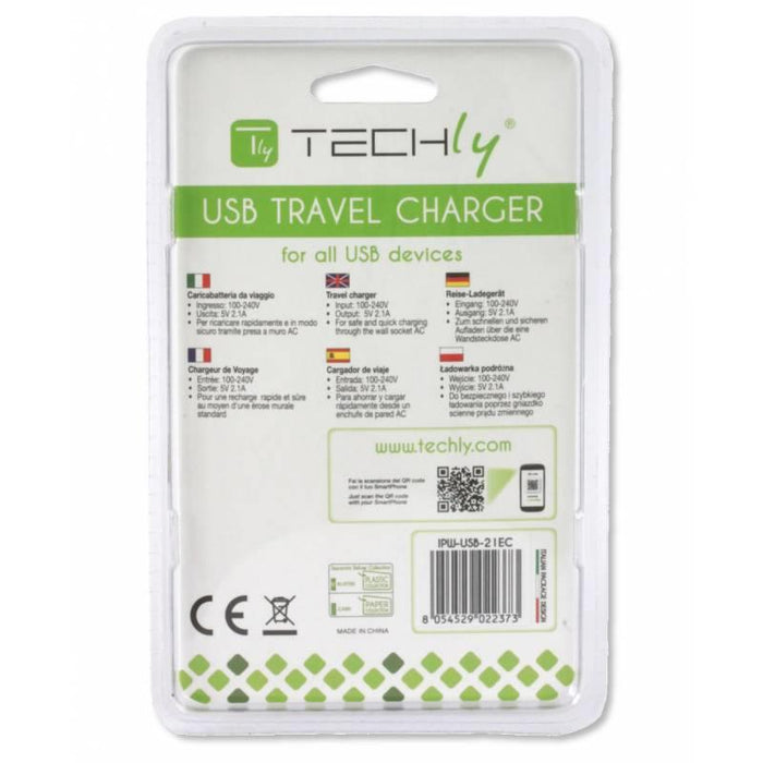 Įkroviklis Techly Slim USB 5V 2.1A baltas