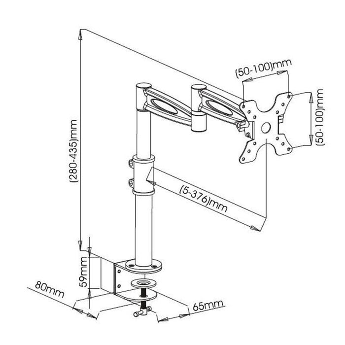 Laikiklis Techly skirtas LED/LCD 15''-27'' 8kg su dujine spyruokle