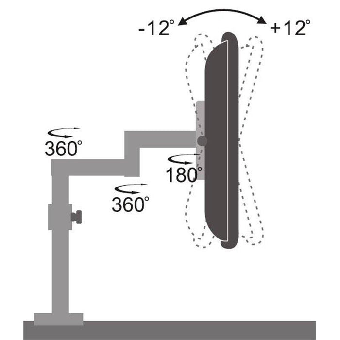Laikiklis Techly skirtas LED/LCD 15''-27'' 8kg su dujine spyruokle
