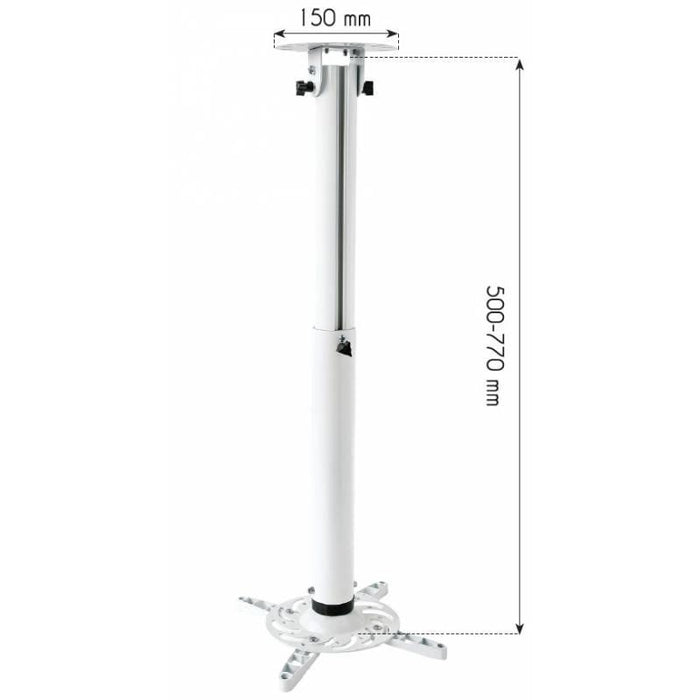 Lubinis projektoriaus laikiklis Techly 50-77 cm 15 kg Baltas