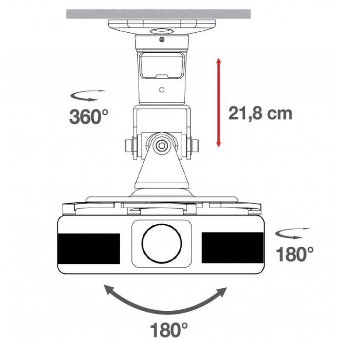 Lubinis projektoriaus laikiklis Techly 22 cm 10 kg Baltas