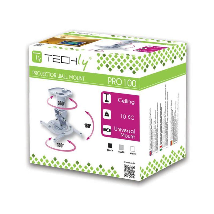 Lubinis projektoriaus laikiklis Techly 22 cm 10 kg Baltas