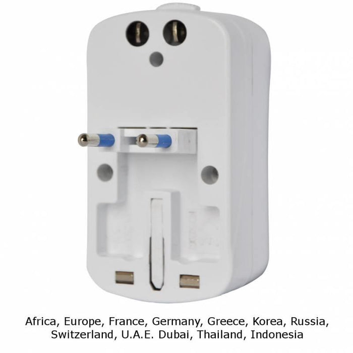 Universalus maitinimo adapteris Techly Europa JK JAV, su pakrovėju 2xUSB 5V 2A