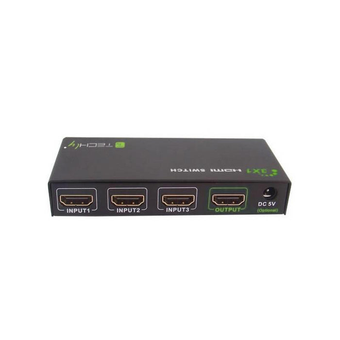 Perjungėjas Techly, HDMI 3/1 3 įėjimai 1 išėjimas su pultu 4K2K UHD 3D