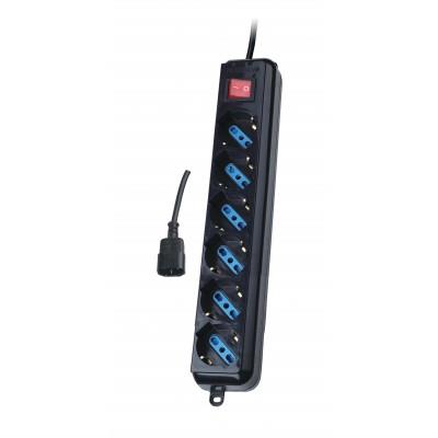 Maitinimo panelė Techly UPS 6 lizdai 1,5m juoda