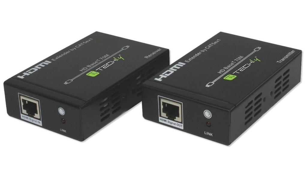 Techly HDMI HDBaseT ilgintuvas pagal CAT6 / 6a / 7 kabelį iki 70m UHD 4K su IR P