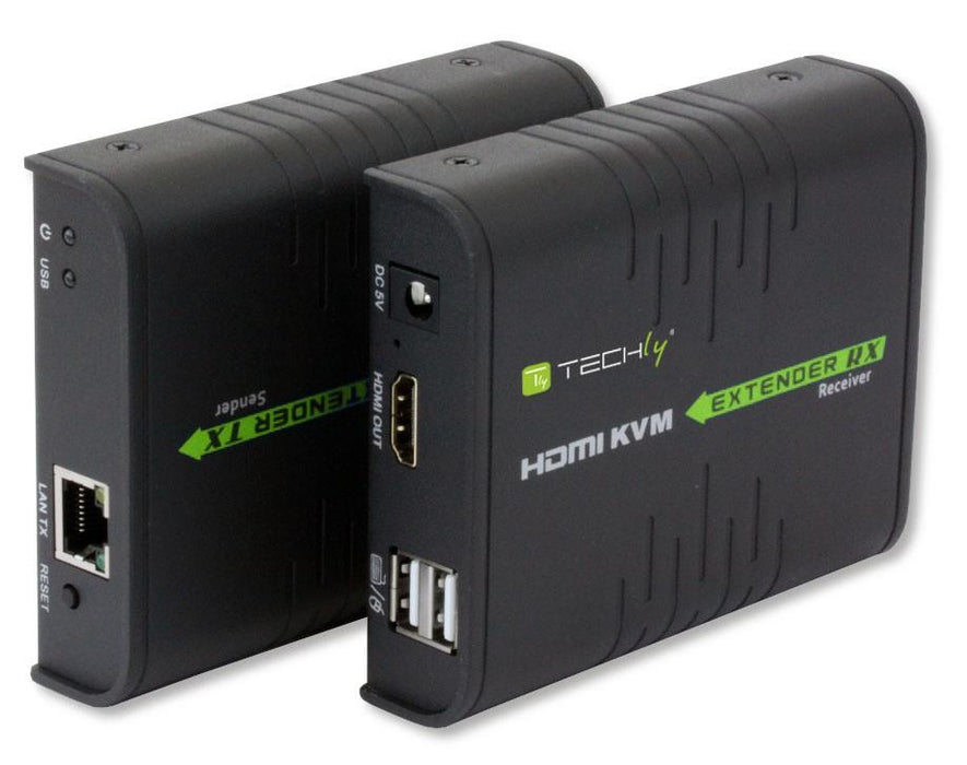 Techly HDMI KVM ilgiklis w/USB (pelė, klaviatūra) pagal Cat5 / 5e / 6 kabelio ik