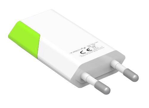 Įkroviklis Techly Slim USB 230V -> 5V/1A balta-žalia