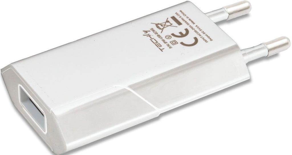 Techly plonas USB kroviklis 230V -> 5V/1A baltas