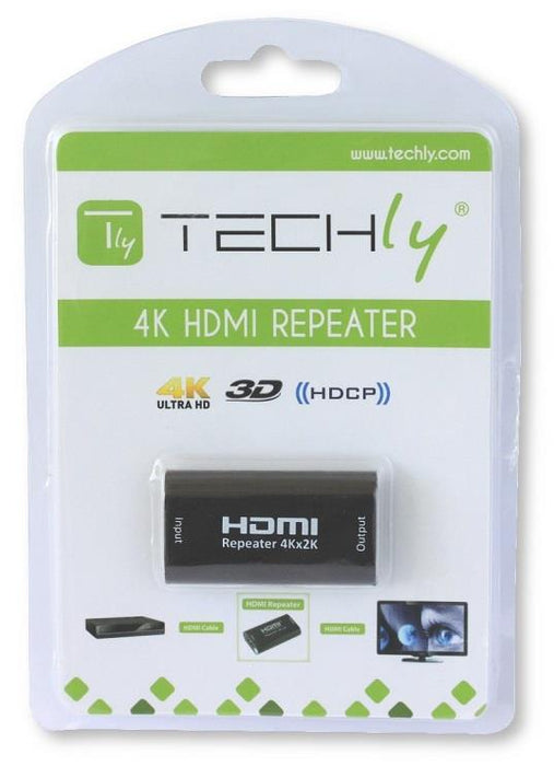 Techly HDMI signalo kartotuvas 4K iki 40m juodas
